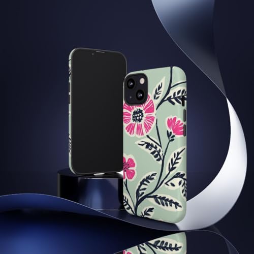 Coque rigide mate iPhone 13 protection design fleurs roses - 2