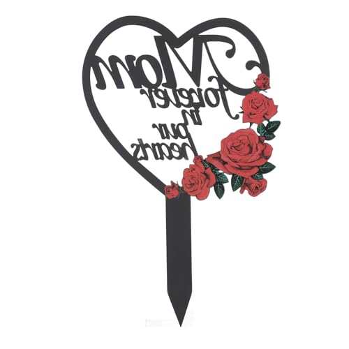 Decoración de corazón con forma de corazón para cementerio, conmemorativo de tumba de hierro, decoración de estaca de tumba, simpatía en forma de corazón