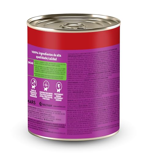 Pack de Ração Úmida Whiskas Lata Patê de Carne para Gatos Adultos 290 g - 24 unidades