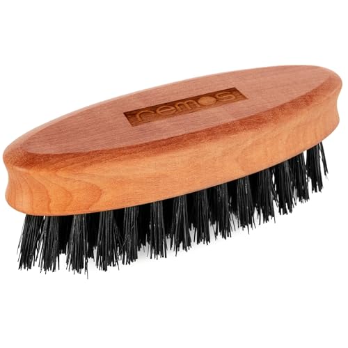 REMOS Brosse à barbe en bois de poirier local avec poils de sanglier