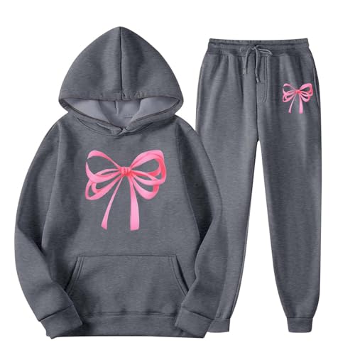 Survêtement décontracté en coton doux avec sweat à capuche ample gris
