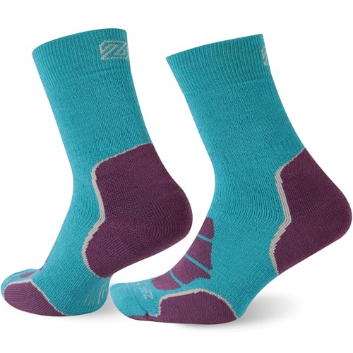 ZEAL WOOD Merino Wool Crew Hiking Socks for Women And Men with Full Cushion Moisture Wicking Walking Work Boot Socks