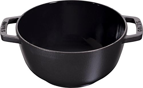 Staub Fondue Set with 6 Forks, Suitable for Cheese, Chocolate and Meat Fondue, Cast Iron