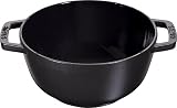 STAUB Fondue Set mit 6 Gabeln, Geeignet für Käse-, Schoko- und Fleisch-Fondue, Gusseisen, Schwarz, 20 cm
