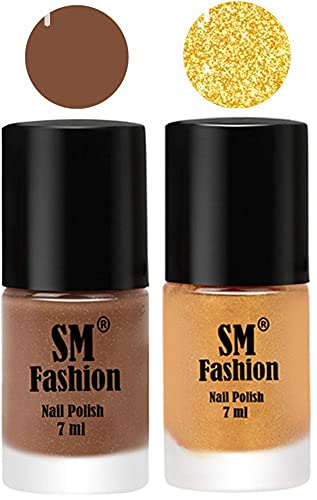 Image of Long Lasting Nail Polish | Nail Paint Combo 7 ml Each) - Set of 2 Tan-Light Golden