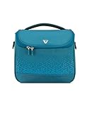 Chiusura con doppia zip RONCATO Crosslite beauty case con tracolla e organizer Petrolio
