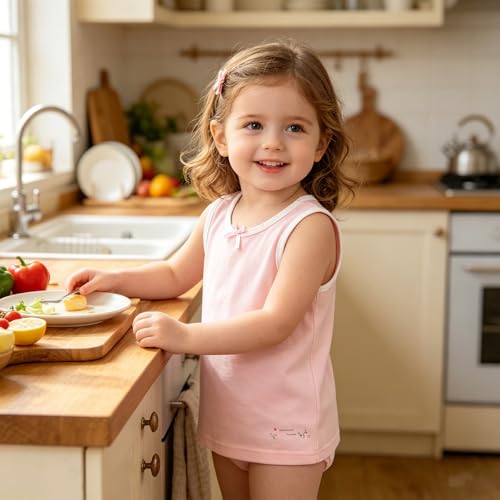 Image of Girls Tank Tops Kids Undershirts, Kids Super Soft Cotton Sleeveless Tank Tops for Girls (2-10Years)