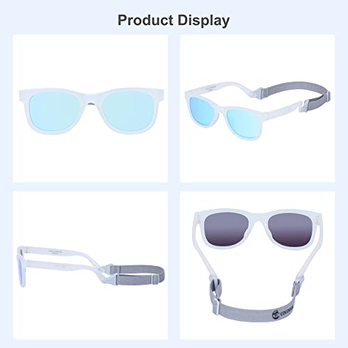 Image of Flexible Polarized Baby Sunglasses with Strap | UV Protection, Bendable, For Toddler Infant Newborn Girl Boy, Age 0-24 Months