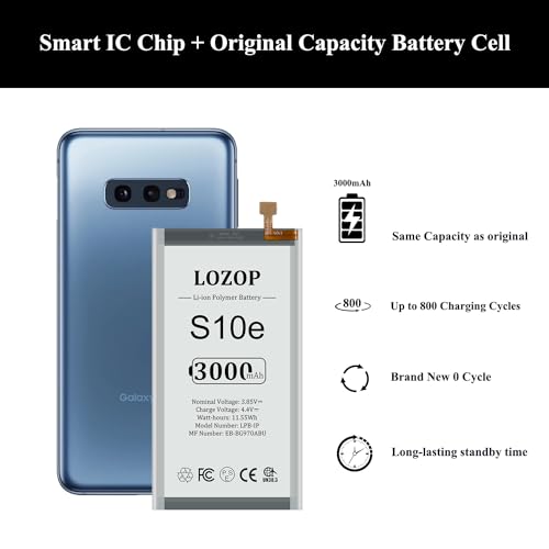 LOZOP S10e Battery Replacement Kit for Samsung Galaxy S10e SM-G970U/U1/F/W/X and Other All G970 Models with Repair Tools Kit and User Manual