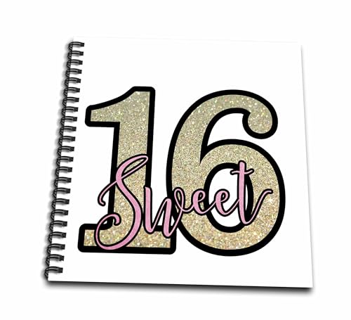 Fête d'anniversaire sweet seize : livre de mémoire argent paillettes glamour 3drose