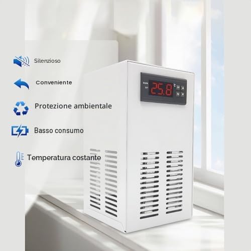 Walfront Refrigeratore per Acquario Refrigeratore d'Acqua a Basso Rumore Refrigeratore per Acquario Controllo Intelligente della Temperatura per Acquario Idroponico, con di (Spina Europea)