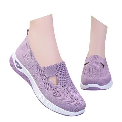 Zapatos Ortopédicos Mujer Malla sin Cordones Impermeable,Zapatillas sin Cordones para Mujer sin Manos Antideslizantes para Caminar Zapatillas Ortopédicas de Plataforma Ligeras Cómodas