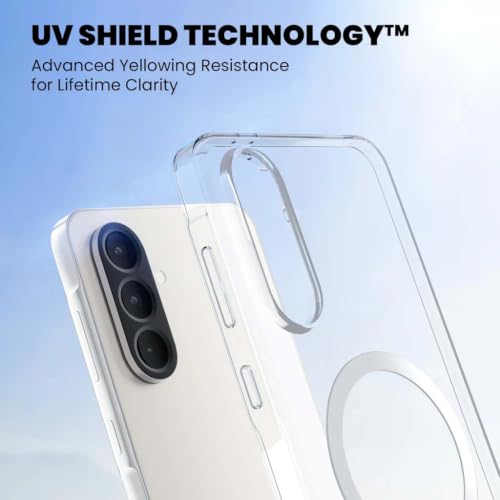 Image of DIZORO Crystal Clear Magnetic Compatible with Samsung A37 Back Cover case with Anti-Yellow (Compatible with Magsafe) Anti-Scratch | Shockproof Transparent Cover