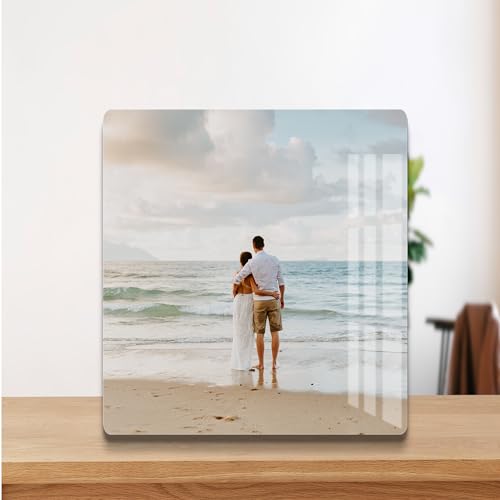 Image of 7 inchx7 inch Frameless Table Photo Frame With Stand | Customised Photo Frame With Photo | Acrylic Photos Frame Personalized Gift | Birthday & Anniversary Gift for Girlfriend, Boyfriend, Wife, Husband.