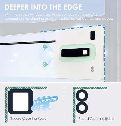 Window Cleaner Robot, 50ML Dual Water Tank, 3000Pa Strong Suction Smart Window Cleaning Robot, Support APP & Remote Control Robot Window Cleaner, Suitable for Outdoor/Indoor High Rise Windows - Image 6