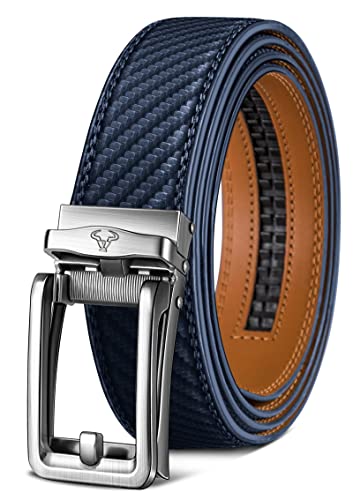 Image of BULLIANT Ratchet Trimmable Leather Belt for Men Adjustable 1 3 /8-Gift Boxed | Smooth Sliding | Micro Adjustable Fit | Tailored Size | Holeless Understated Elegance
