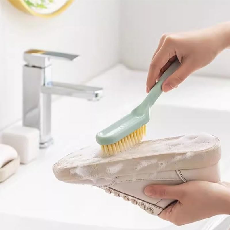 Colorful Long Handled Shoe Brush Plastic Wall Hanging Soft Bristles Does Not Damage Shoes