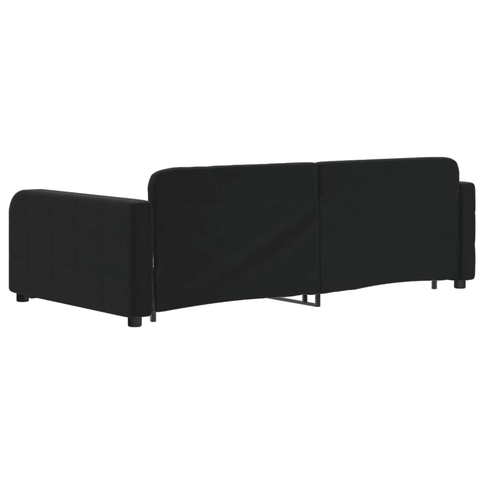 ATOMSTACK MAKER Sofa Cama Plegable 2 en 1 Negro de Terciopelo, Cama Diaria Extraíble 100 x 200 cm Con 2 Cajones Deslizantes, Estructura de Madera y Metal, Ideal para Salón o Dormitorio de Invitados