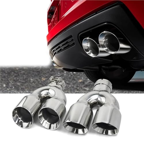 Sortie tuyau arrière double pointe acier inoxydable finition miroir