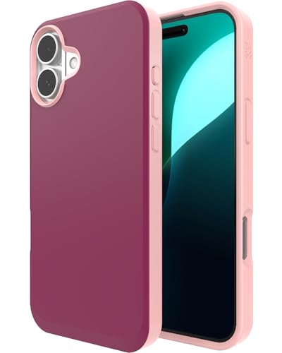 ZAGG SoHo Snap Case for iPhone 16 Plus - MagSafe Compatible, 10ft Drop Protection, Graphene-Infused, Wireless Charging, Eco-Friendly, Two-Tone Design, Currant Red Pink