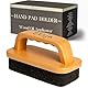 Ekoja – Handpadhalter aus Holz mit Stiel – Handpad zur Holztisch-Pflege – Wiederverwendbarer Padhalter mit Polierpad – Möbelpflege Innen – Holzpflege-Set für Parkett und Möbel