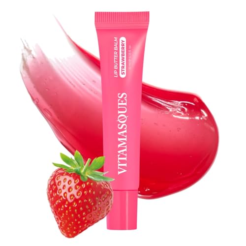 Vitamasques Lip Butter Balm Strawberry, Korean Lip Balm - Peptide Lip Treatment - Lip Balm Hydrating...