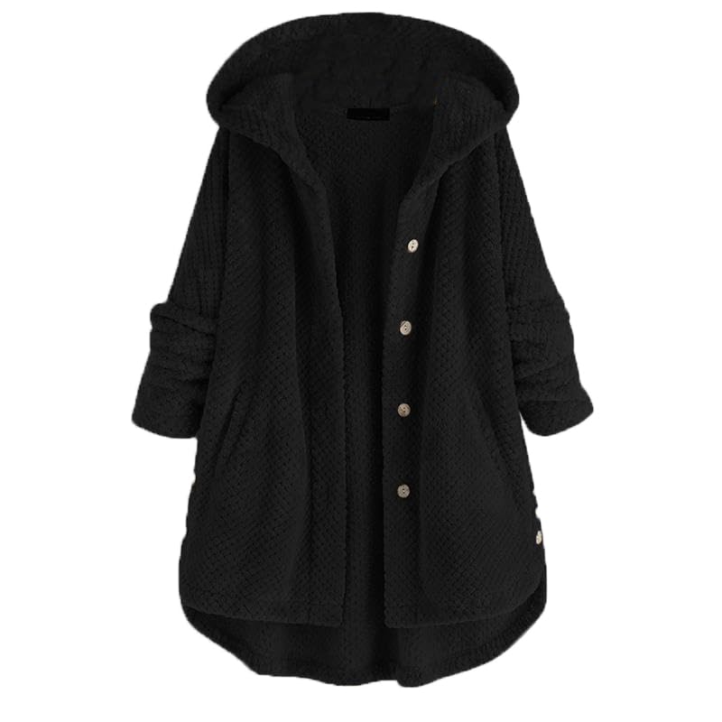 Akivide Women's Long Fleece Sherpa Hoodie Winter Warm Fuzzy Jacket Coats Outerwear with Pocket Plus Size