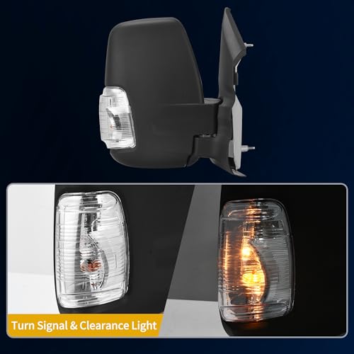 DWVO Right Passenger Side Mirror Compatible with 2015 2016 2017 2018 2019 2020 2021 Ford Transit 150 250 350 350 HD, Door Mirror with Power Heated Manual Folding LED Turn Signal by DWVO - Used condition - Image 6