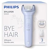 Philips Epilator Series 8000 - Cordless Wet and Dry Electric Epilator, Hair Removal for Legs and Body, with ProGuide, 3 Accessories, 60 min. Runtime, Model BRE708/00