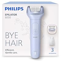 Philips Epilator Series 8000 - Cordless Wet and Dry Electric Epilator, Hair Removal for Legs and Body, with ProGuide, 3 Accessories, 60 min. Runtime, BRE708/00
