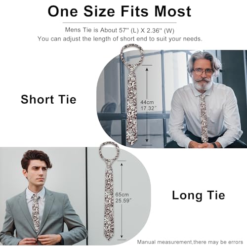 Image of Luckyvestir Ties for Men, Sage Green Cotton Floral Tie 2.76 inch Flower Printed Men's Neckties for Wedding /Groomsmen /Suit /Party