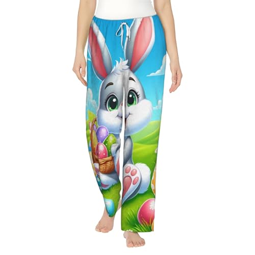 Pantalon de pyjama en polaire motif lapin et fleurs, le cadeau de nuit parfait