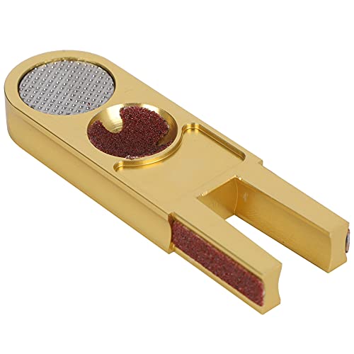 equlup Billiards Pool Cue Tip Trimmer, Multifunction U Shape Billiards Pool Cue Tip Aluminium Alloy Trimmer Shaper Burnisher Snooker Repair Supplies Tool for Billiards (Silver Label)
