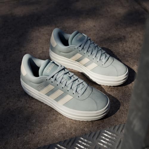 Image of adidas Womens Vl Court Bold Lace Up Sneakers Shoes Casual - Pink