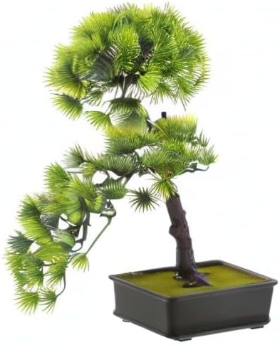 Miniatura 10 de Angoily Plantas artificiales de interior Bonsái de pino artificial en maceta, exhibición de escritorio, maceta de árbol falso, planta de bonsái de