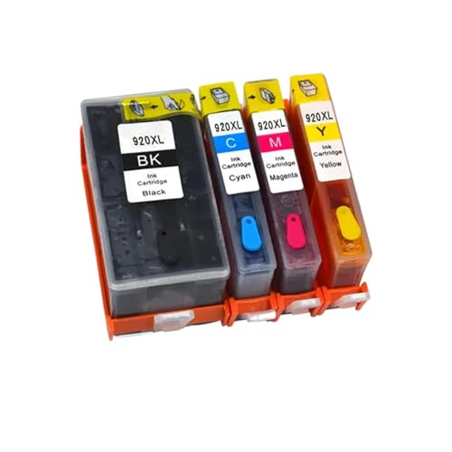 FILWY 4X Cartuchos completos Recargables magnéticos compatibles con Impresora de inyección de Tinta Officejet 6000 6500 6500A 7000 7500 7500A 920