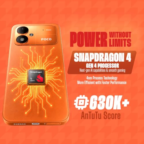 Image of POCO M8 Power 5G (Blaze Orange, 6GB RAM, 128GB Storage) | 6.99 Inch Full HD+ AMOLED Display | Snapdragon Gen 4 Processor | 50MP Rear Camera | 8MP Front Camera | 8000mAh Battery