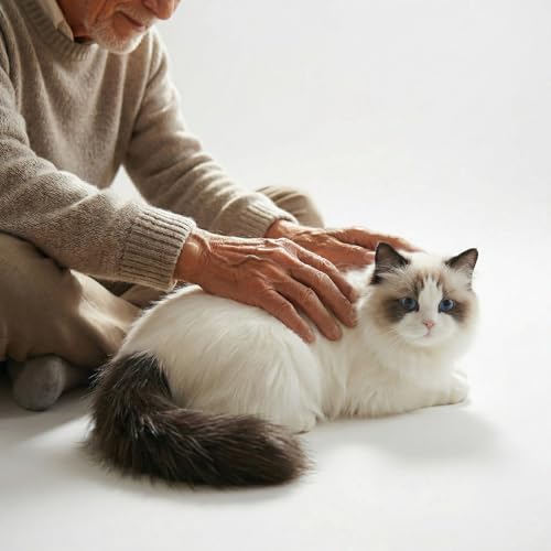 TUKRKRS Lifelike Ragdoll Cat Companion for Seniors – Realistic Stuffed