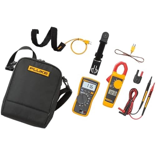 Fluke 116/323 Multimeter and Clamp Meter HVAC Combo Kit, AC/DC Voltage, AC Current 400 A, Microamps to Test Flame Sensors, Includes Temp Probe, Test Leads, TPAK and Carrying Case