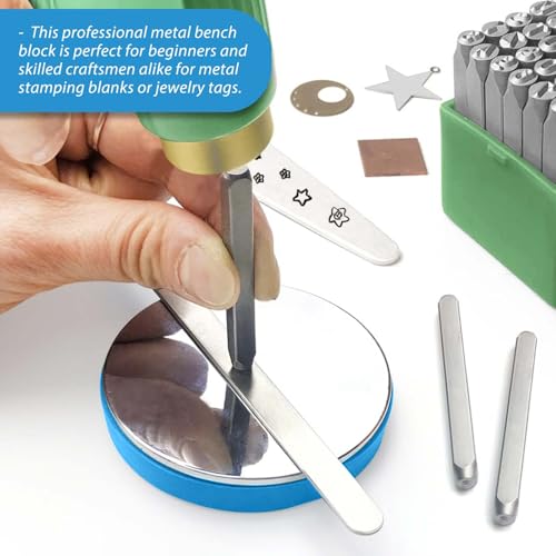 FZYCOM Amboss Klein Edelstahl mit Gummisockel, Professioneller Stahl Block, Stahlbankblock, Schmuck Werkzeug, Amboss für Schmuckherstellung, Stanzen, Schmiede