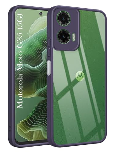 Image of Jkobi Ultra-Hybrid Back Cover Case for Motorola Moto G35 5G (Lifetime Anti Yellow | Anti Scratch | Crystal Clear Shockproof)