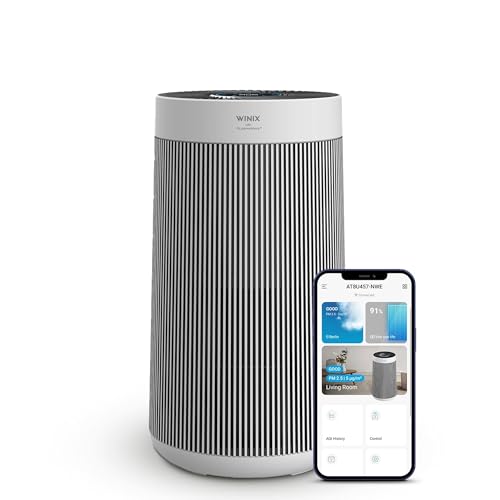 WINIX T800 Air Purifier for Bedroom Home, 120m², CADR 500 m³/h, HEPA & Carbon Filter removes 99.999% Allergies, Pollen, Dust, Smoke, Air Cleaner with Smart App & Alexa