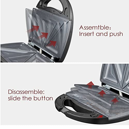 Kaiyijia 3 in 1 Sandwichmaker Waffeleisen Sandwich Toaster Toster Griller Bubble 750W Panini Grill mit… – Bild 5
