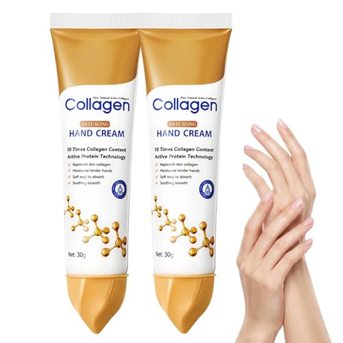 Image of 2PCS Collagen Hand Cream for Very Dry Hands,Anti Aging Hand Moisturiser for Women & Men,Fast-Absorbing Hand & Nail Cream,Travel Hand Cream Set for Soft,Nourished Skin,Fast-Absorbing&Smooth