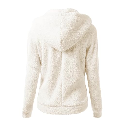 Girls Fuzzy Sherpa Coat Full Zip Hoodie Fleece Jacket with Pockets Oversized Fall Winter Outwear Furry Soft Sweatshirt4