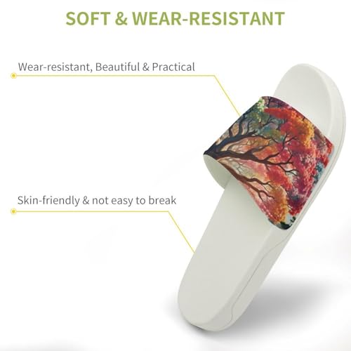 Colorful World Tree Funny House Sandals Non Slip Shower Slippers Quick Drying Bathroom Shoes for Women Men3