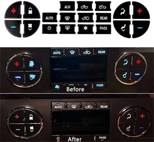 Car Air Conditioning Dash Button Sticker for Buick Enclave 2008-2012,Radio Dash Buttons Decal Replacement Stickers Auto Interior Accessories
