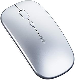 INPHIC Bluetooth Mouse, Tri-mode Slim Silent Rechargeable Bluetooth Wireless Mouse (BT5.0/BT4.0/2.4G USB), 1600DPI Portable Mouse for Laptop PC Computer, Mac,Android, MacBook,iPadOS, Silver