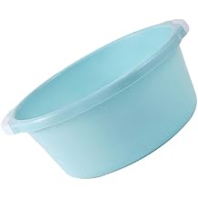 2 Pack Blue Plastic Washing Basin for Bathroom and Kitchen | Stackable round Design, Medium Size PP Material, Portable Use for Foot Soak and Laundry