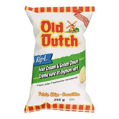 Old Dutch Rip L Potato Chips Sour Cream & Green Onion 255g {Imported from Canada} (3-Pack)